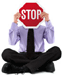 Image of man and stop sign