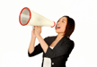 Image of confident woman and megaphone