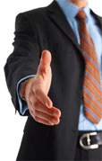 Image of man offering hand for shaking